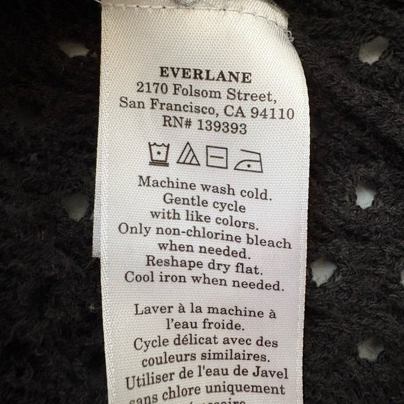 Everlane Tank Top Women XXL Black Stretch Sweater Crochet Knit Organic Cotton - Picture 6 of 8